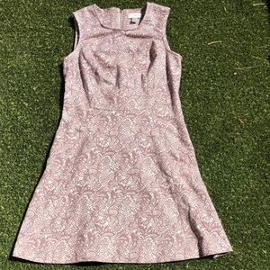 LOFT Dusty Rose and White Floral Lace Dress